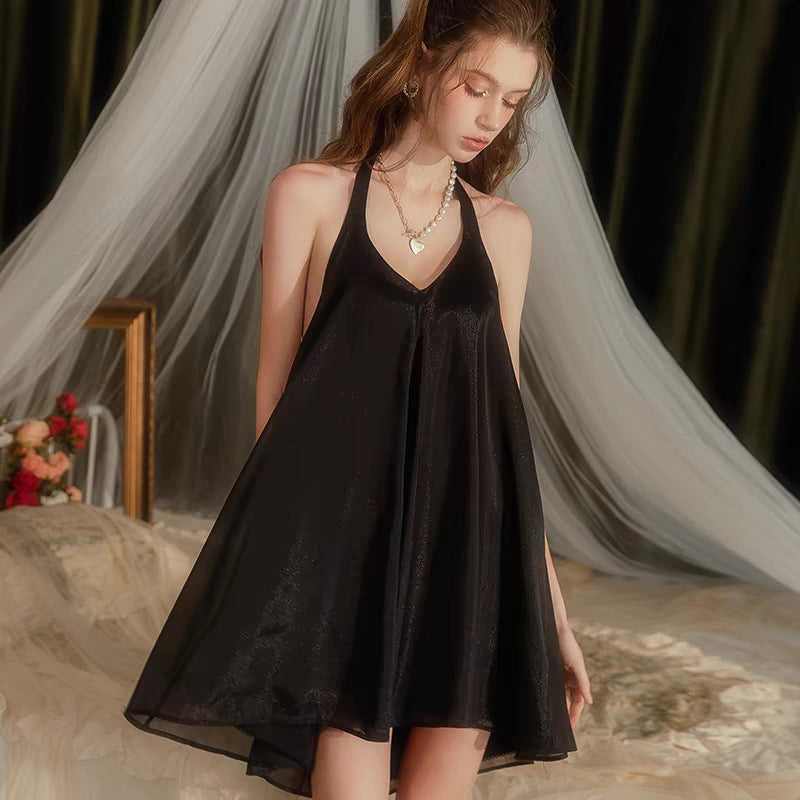 Sexy Halter Babydoll Sleepwear | Backless A-Line Mini Nightdress for Women