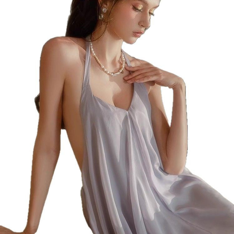 Sexy Halter Babydoll Sleepwear | Backless A-Line Mini Nightdress for Women