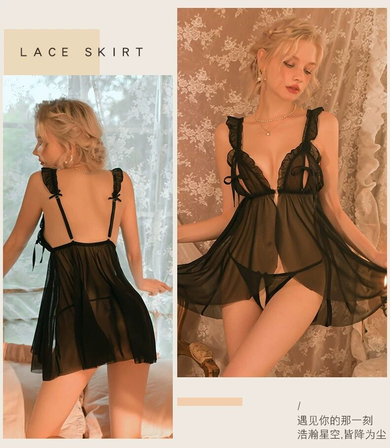 Silky Lace V-Neck Nightgown